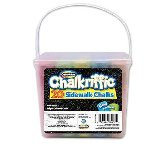 Creative Kids Chalkriffic Jumbo Chalk Set, 20-Count