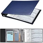 Pacific Mailer 7 Ring Check Binder, 3-On-A-Page Business Checkbook Holder, 500 Checks Capacity, with 2019-2024 Calendar Organizer, Sleek Business Design [Dark Blue]