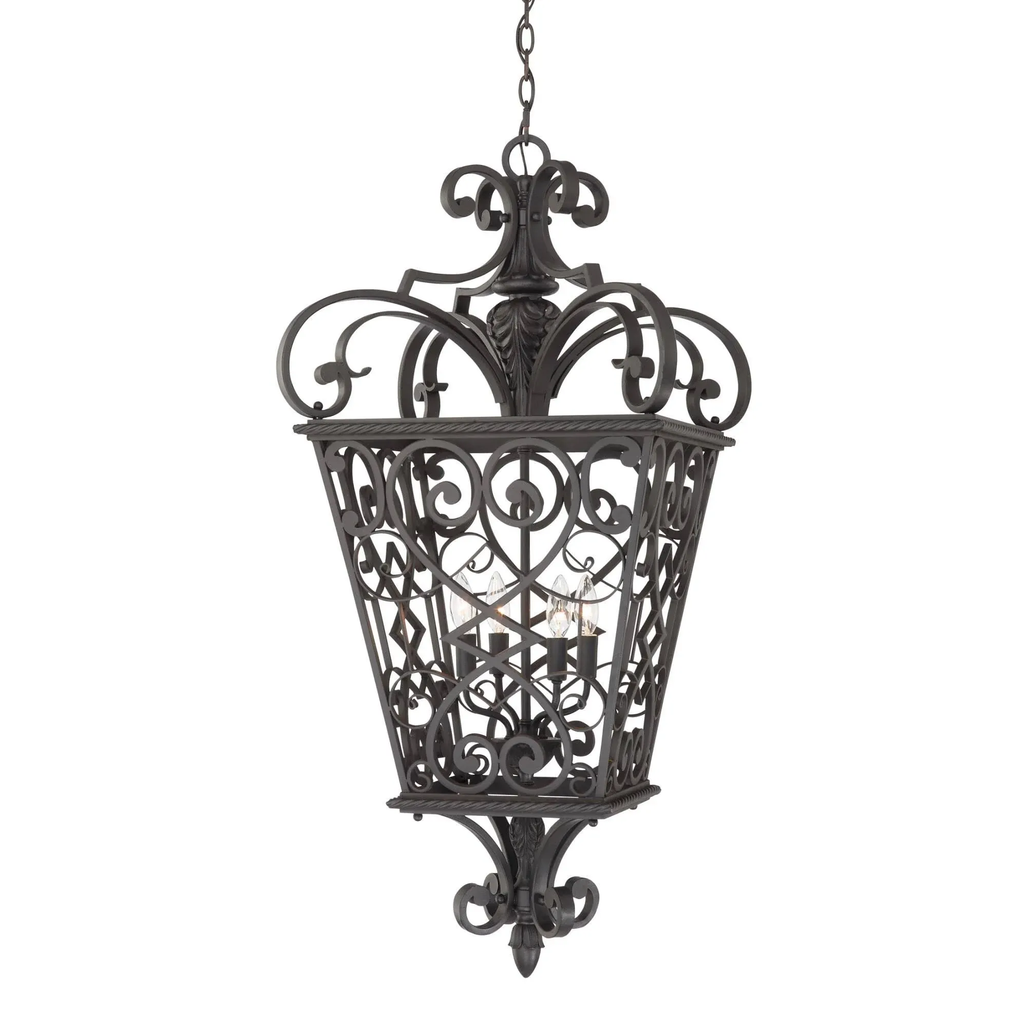 Fort Quinn 4 Light 19 inch Marcado Black Outdoor Hanging Lantern