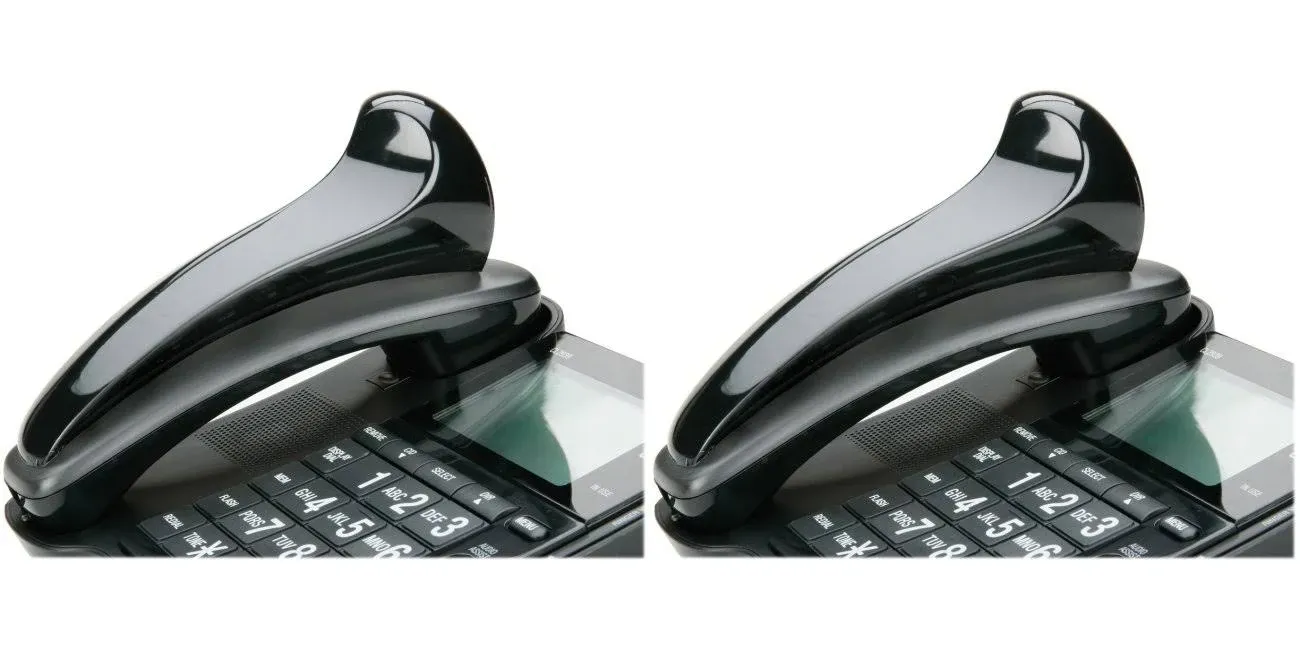 SKILCRAFT CurvedPlastic Telephone Shoulder Rest 7x2x2-12&#034; Height Black 2 Packs