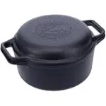 Victoria 6-Quart Cast Iron Combo Cooker, Combination Dutch Oven and Skillet, Made in Colombia, 2-Piece Set