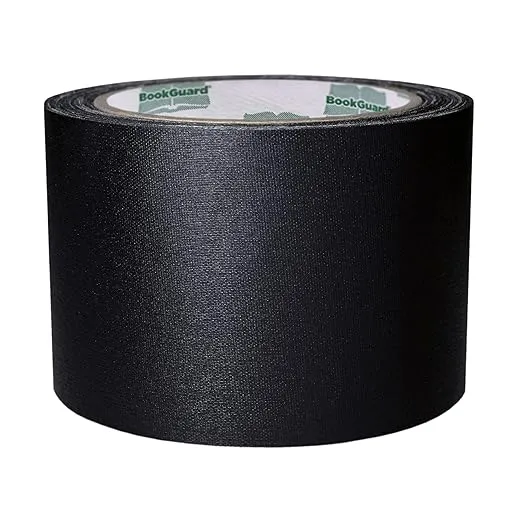 BookGuard 3 inch Premium Bookbinding Repair Cloth Tape, 15 Yard Roll, Black