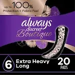 Always Discreet Pads, Extra Heavy Long, Boutique - 20 pads