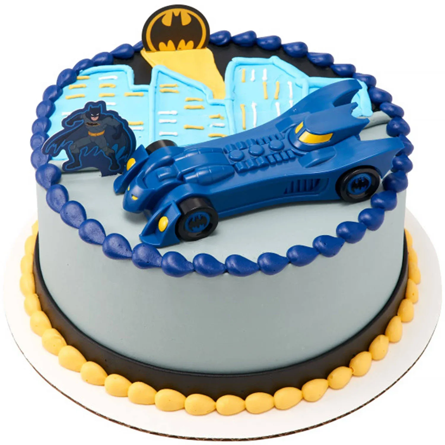 DecoPac Batman Into Action DecoSet, Batman Cake Topper, Batmobile and Batman Pics 3-Piece Set