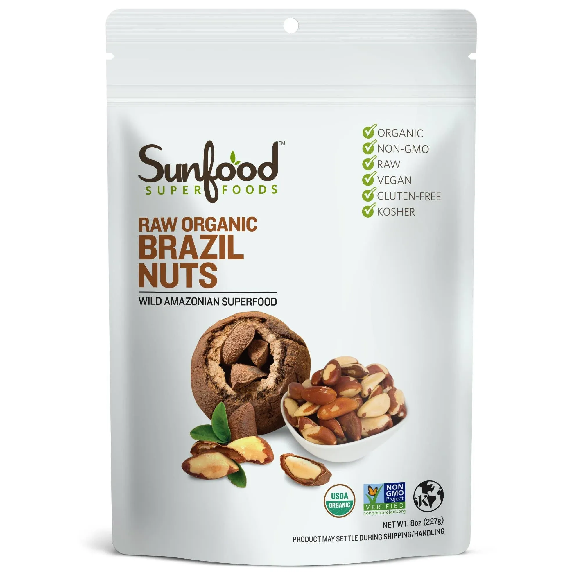 SunFood Superfoods Brazil Nuts, Organic, Raw - 8 oz