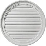 Ekena Millwork 24"W x 24"H x 1"P, Round Gable Vent Louver, Non-Functional