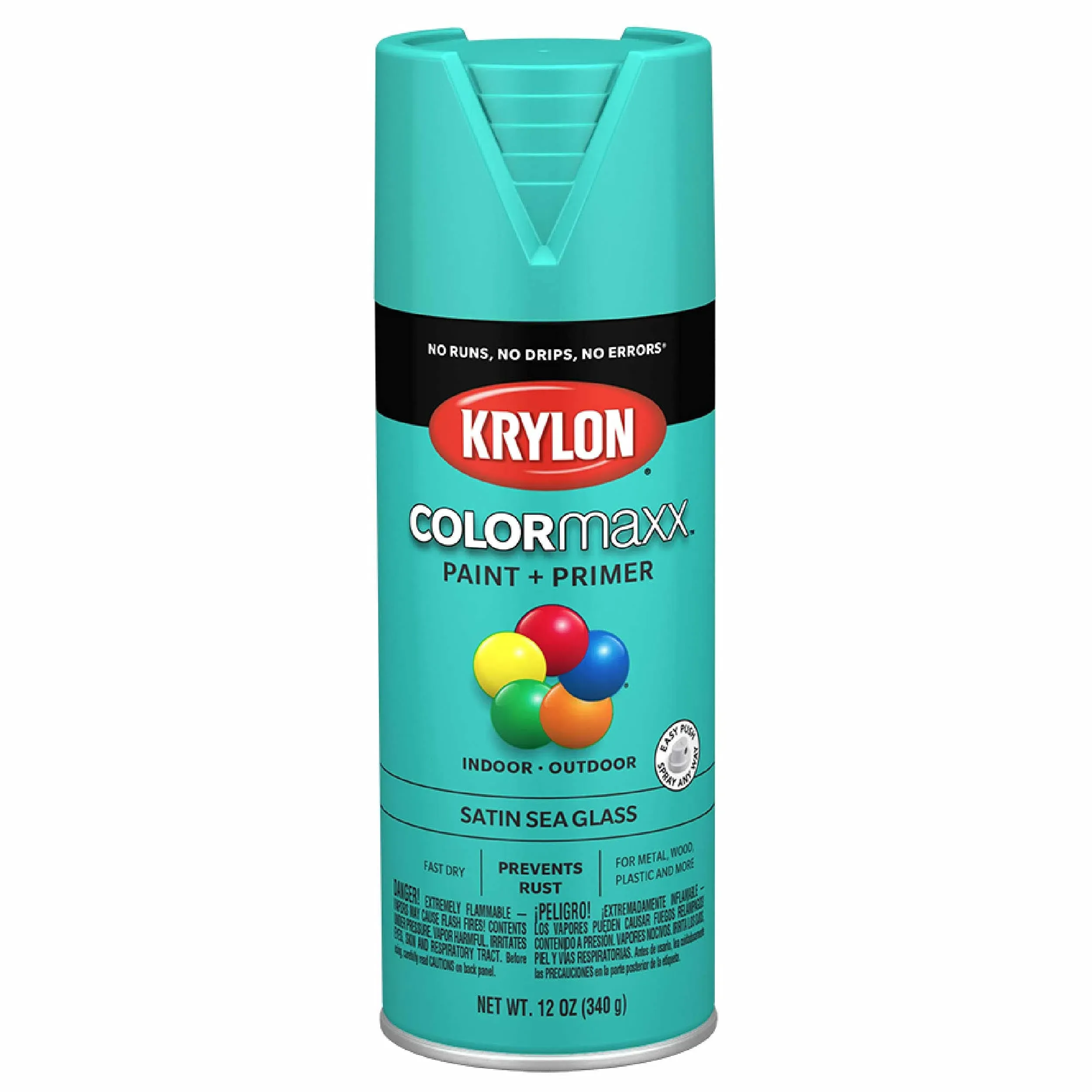 Krylon K05576007 COLORmaxx Spray Paint Satin Sea Glass 12 Ounce