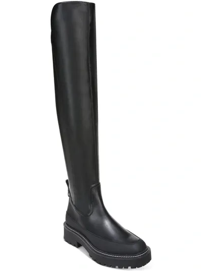 Lerue Womens Faux Leather Lug Sole Over-The-Knee Boots