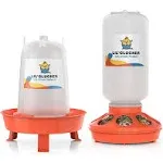 Lil'Clucker 1L Chick Feeder, 1.5L Chicken Waterer - No Leakage Chick Feeder and Waterer Kit, Hanging Baby Chick Waterer, Durable Chicken Water Feeder, Chicken Feeder and Waterer Set, Poultry Waterer