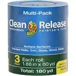 Duck Clean Release Blue Painter's Tape 1.5-Inch (1.41-Inch x 60-Yard), 4 Rolls, 240 Total Yards, 240460