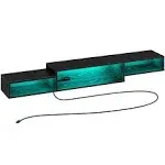 Floating TV Stand 71&#034; with Power Outlet &amp; LED Light for Living Room &amp; Bedroom