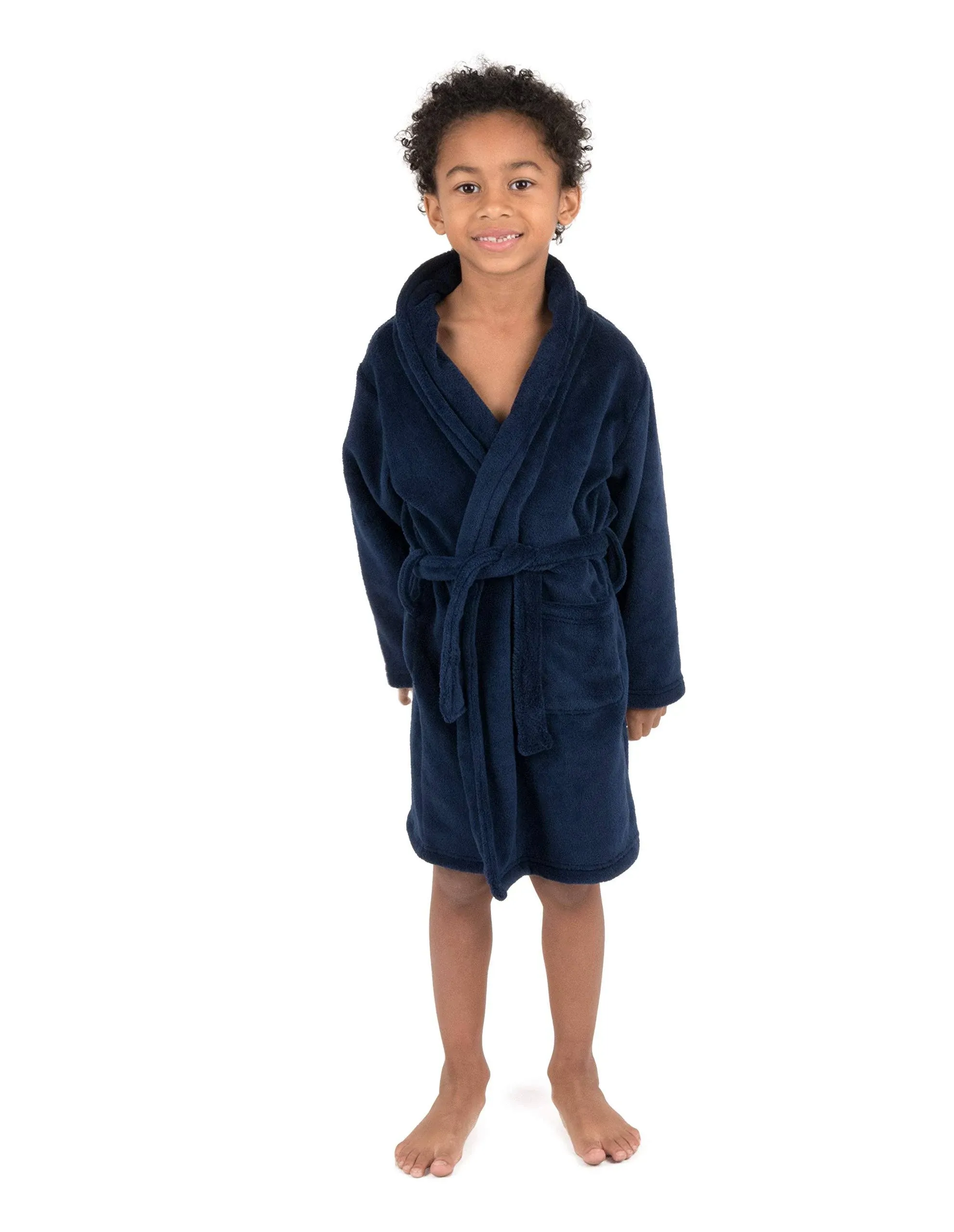 Leveret Fleece Shawl Collar Robe Navy / 14 Years