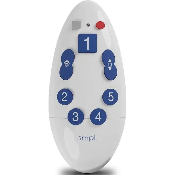 Smpl Simple TV Remote for The Elderly - This Universal Large Button Remote Control Helps The Elderly & Visually Impaired on Virtually Any TV | Supports IR TVs, Cable, Satellite & Sound Bars