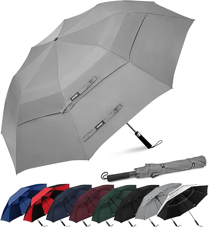 G4Free 62 Inch Portable Golf Umbrella Large Oversize Double Canopy Vented