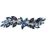 Faship Gorgeous Navy Blue Rhinestone Crystal Small Floral Hair Barrette Clip