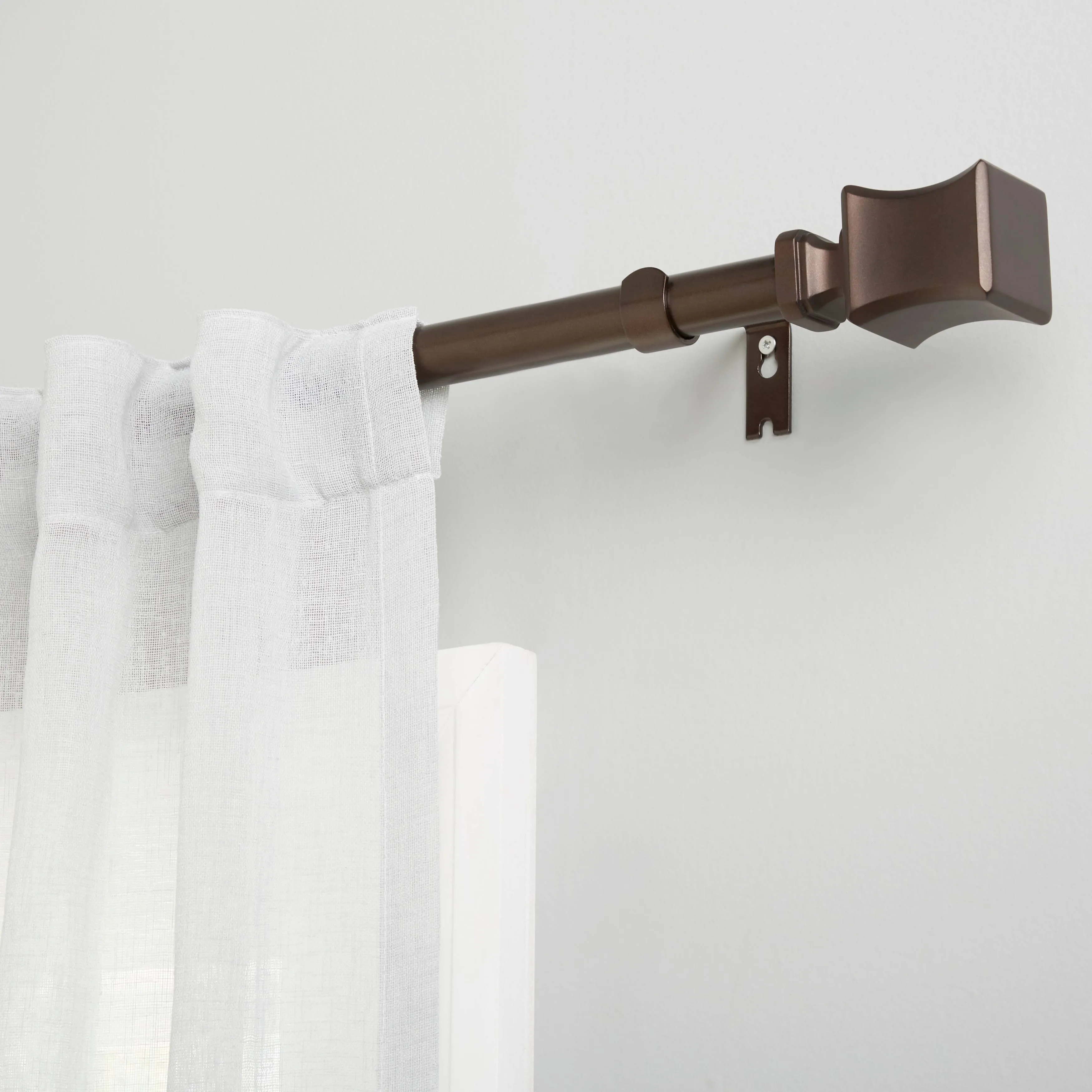 Exclusive Home Loran 1-in Curtain Rod and Coordinating Finial set, Oil Rubbed Bronze, 36-72 in in Brown | RD014887DSEHA1 A557