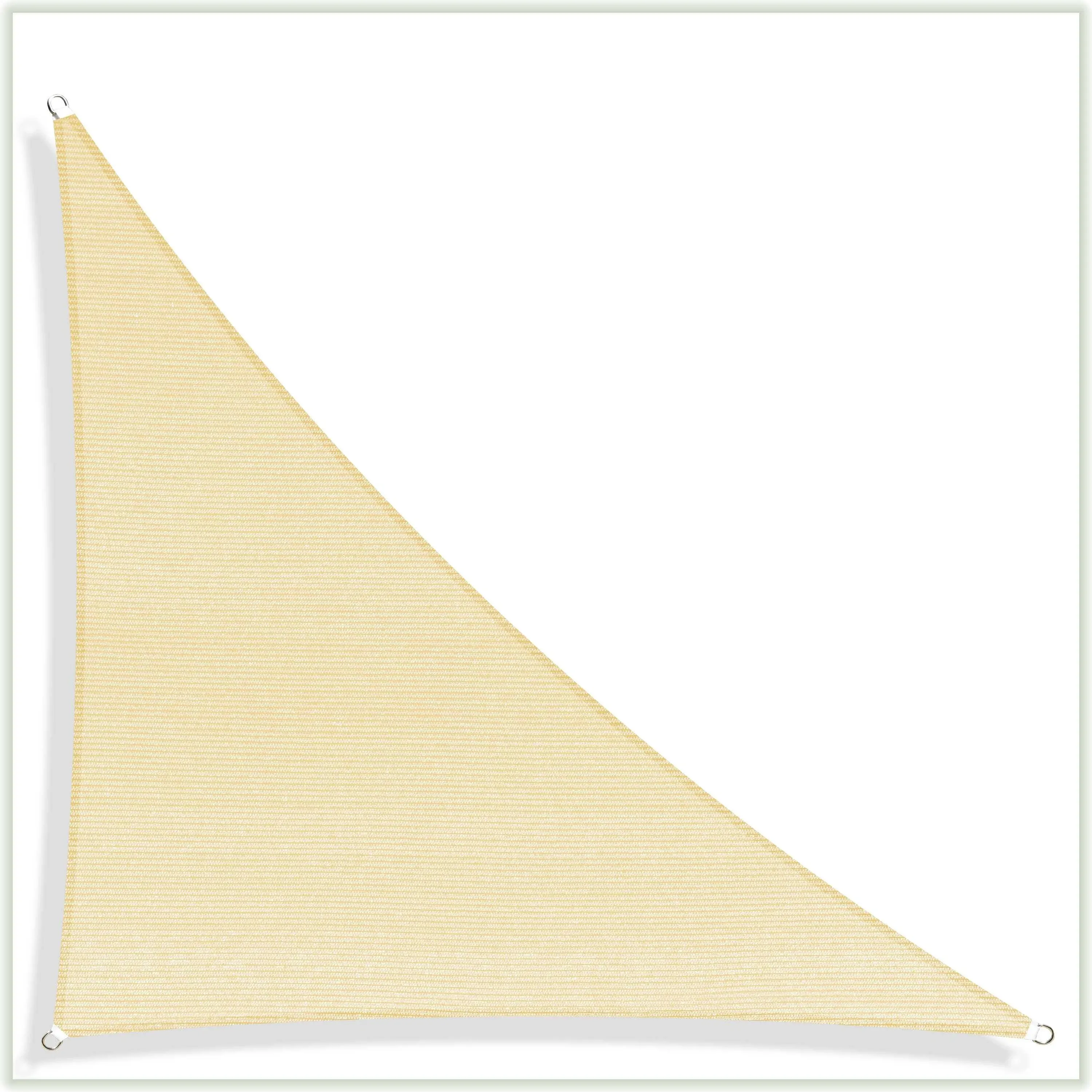 ColourTree 10' x 10' x 14' Beige Sun Shade Sail Right Triangle CTSLRT10 - Canopy Mesh Fabric UV Block - Commercial Heavy Duty - 190 GSM - 3 Years Warranty