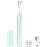 Funstant Green, Eyebrow Trimmer, Precision Facial Hair Trimmer with Comb, Painless Battery Operated Eyebrow Razor for Women No Pulling Sensation for Face Chin Neck, Upper-Lip, Peach-Fuzz