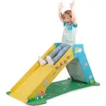 Pop2Play Toddler Playground Indoor Slide for Kids - Durable Eco-Friendly Foldaway Cardboard Slide (Sunny)