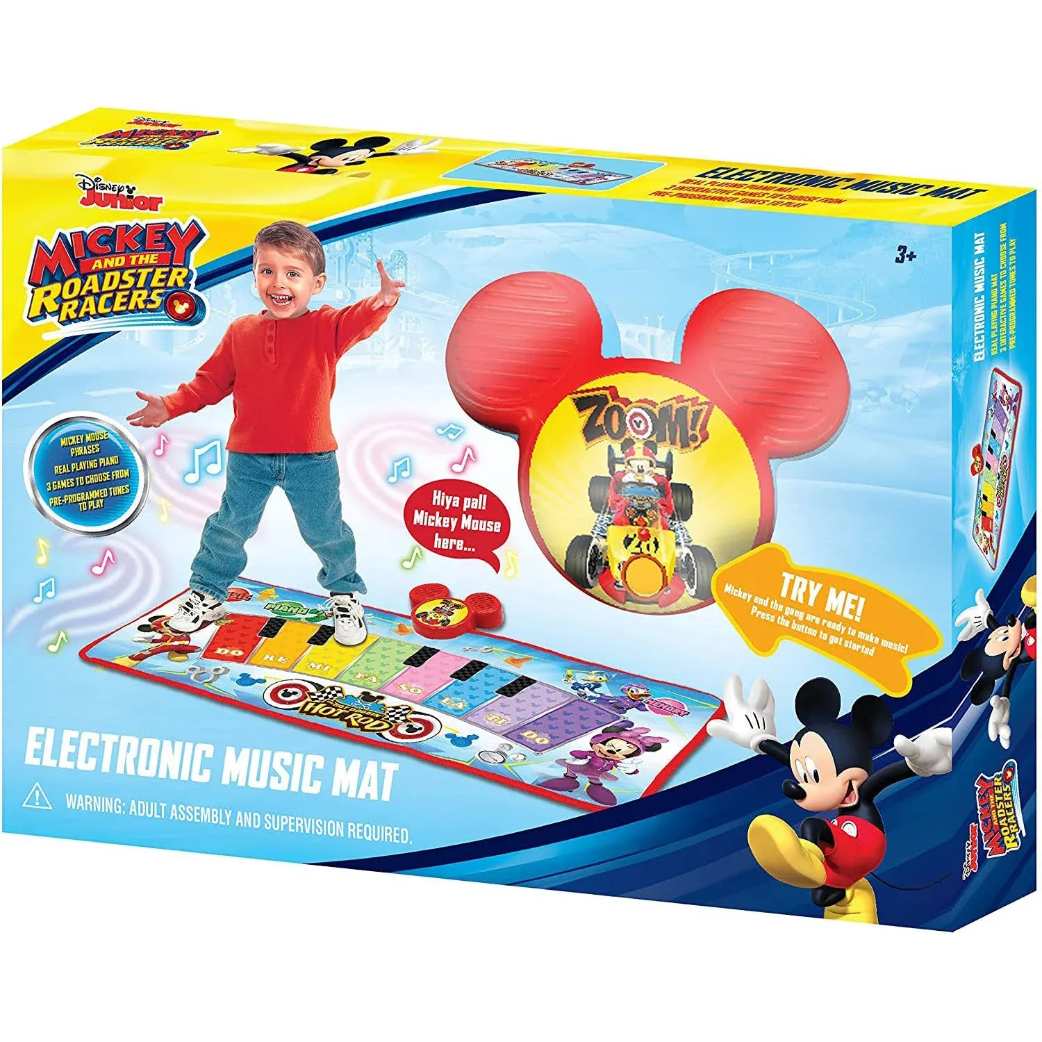 Jakks Pacific Mickey and The Roadster Racers Electronic Music Play Mat, Multicolor