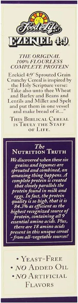 Food For Life Ezekiel 4:9 Cereal, Sprouted Crunchy, Cinnamon Raisin - 16 oz