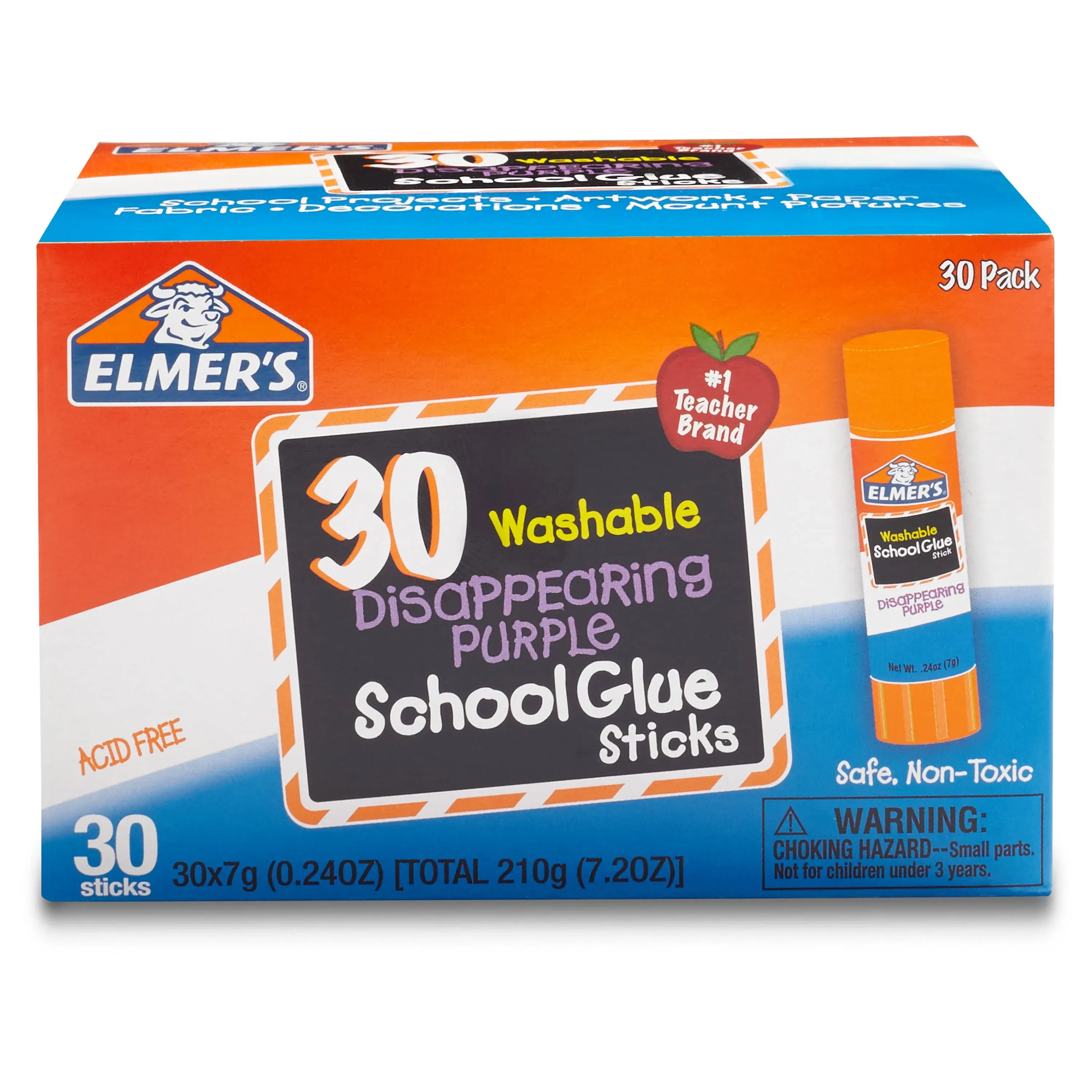 "Elmer's School Glue Stick - 1.50 Lb - 30/pack - Purple (E555)"