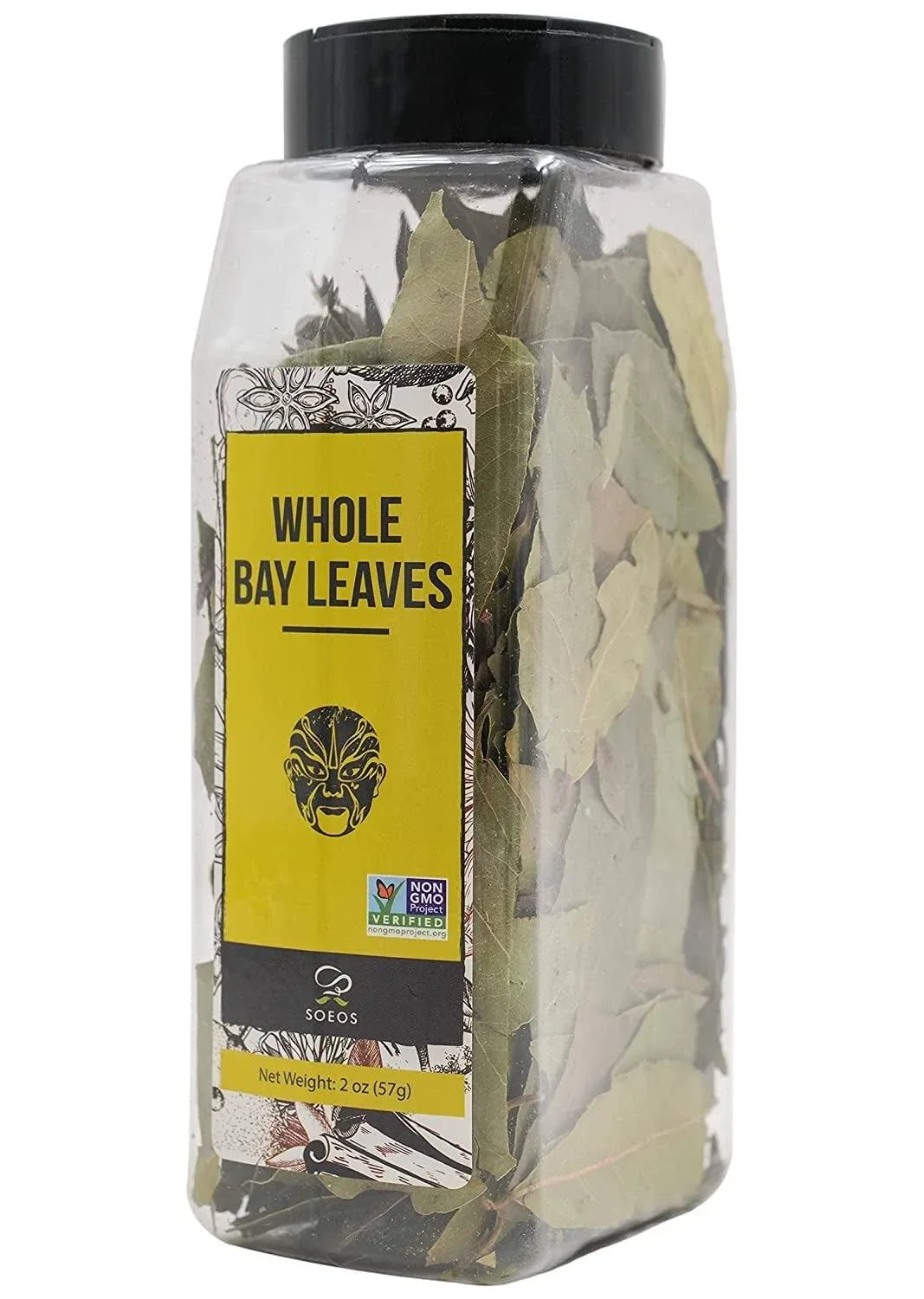 Soeos Bay Leaves Whole, 2 Oz(57g), Non-GMO Verified, Dried Bay Leaf, Freshly Packed to Keep Fresh, Bay Laurel Herbs for Cooking,Bay Laurel Leaf, Dried