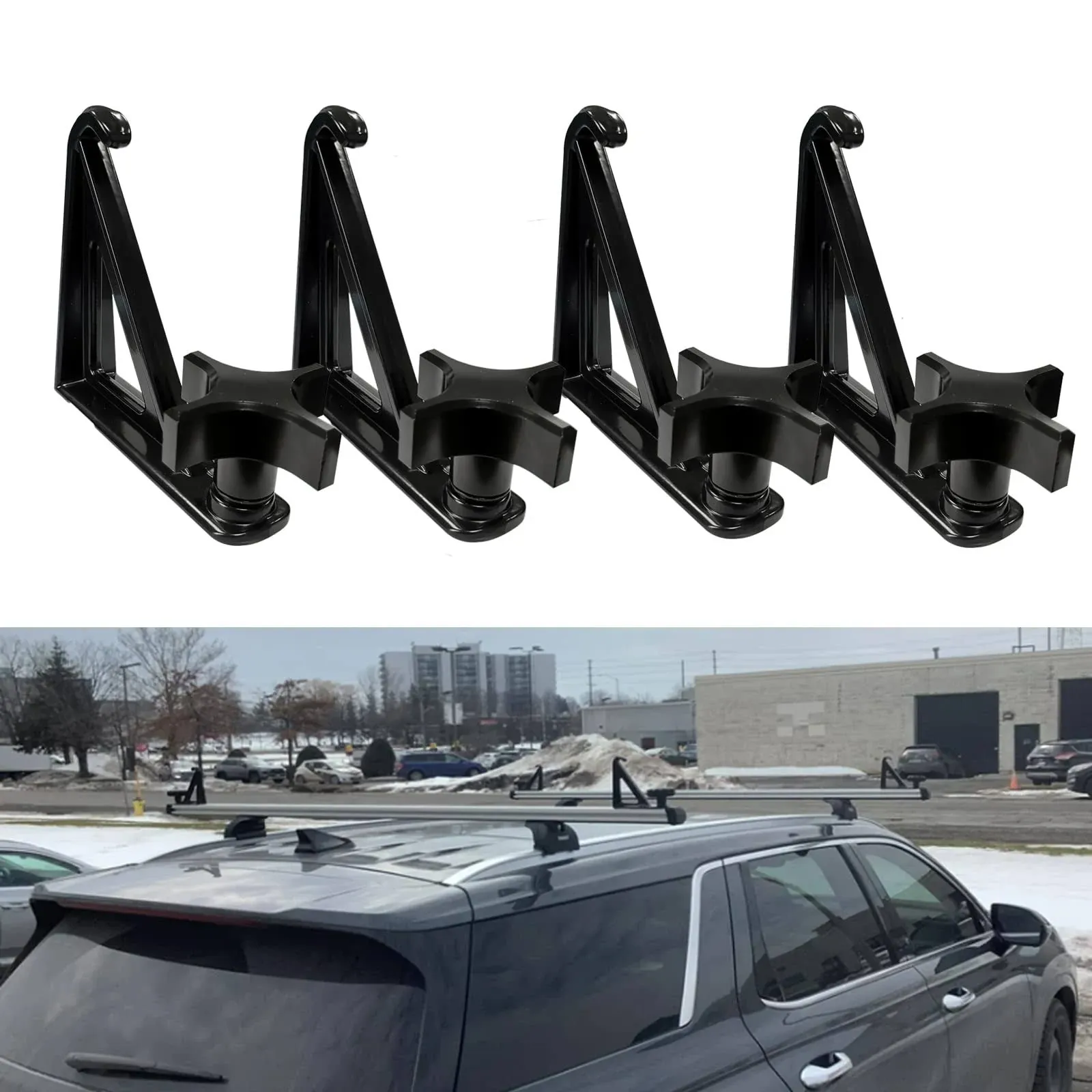 4 Pack Load Stops Kit Mount to Roof Rack Crossbar for Ladder Firewood Skis Kayak