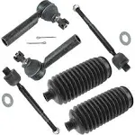 6 Piece Set Inner & Outer Tie Rod End w/Rack Boot Bellow for 4Runner GX470