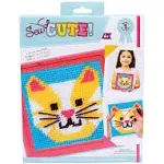 Sew Cute! Cat Needlepoint Kit-6"X6" Stitched in Yarn