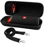 Case Compatible with JBL Flip 6 / Flip 5 Waterproof Portable Bluetooth Speaker. Hard Travel Storage Holder for JBL Flip 4 and USB Cable&adapter - Blac