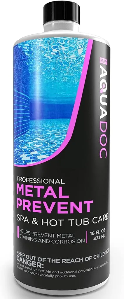 Spa Metal Control - Advanced Spa Metal and Stain Control & Spa Metal Prevent. Maximize Your Hot Tub Metal and Stain Control and Keep The Spa Metal Out of Your Hot Tub - MAV AquaDoc 16oz