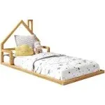 P'kolino Casita House Twin Floor Bed - Natural