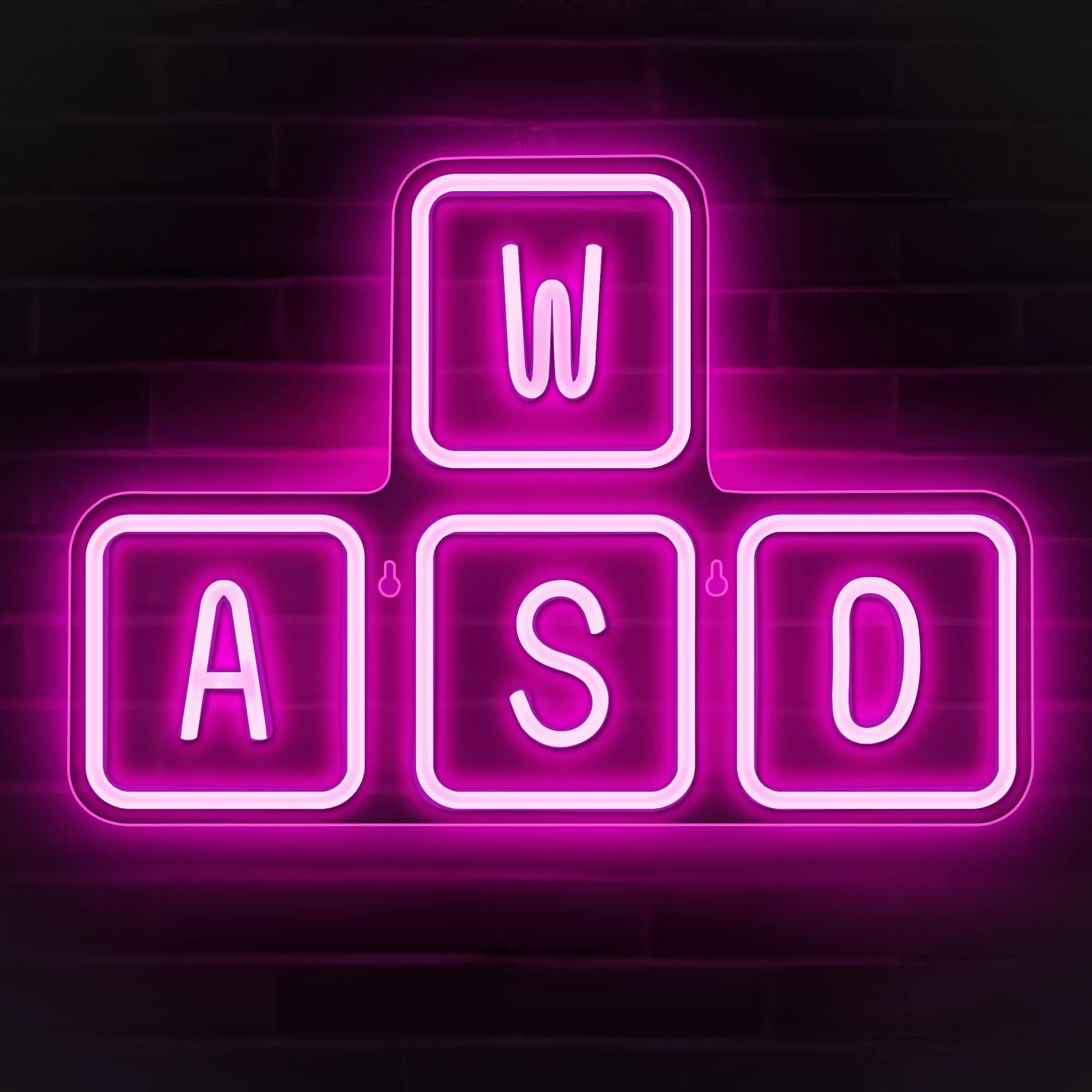 Lumoonosity WASD Neon Sign - USB Powered Pink Keyboard Neon Lights - WASD Key...