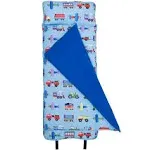 Wildkin Original Nap Mat with Reusable Pillow for Boys & Girls, Perfect for Elementary Daycare Sleepovers, Features Hook & Loop Fastener, Cotton Blend Materials Nap Mat (Trains, Planes, and Trucks)