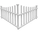 No Dig Vinyl Corner Picket Unassembled Accent Fence, 42&#034; x 30&#034;, White