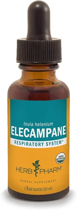 Herb Pharm Certified Organic Elecampane Liquid Extract for Respiratory System Support - 1 Ounce (DELECA01)