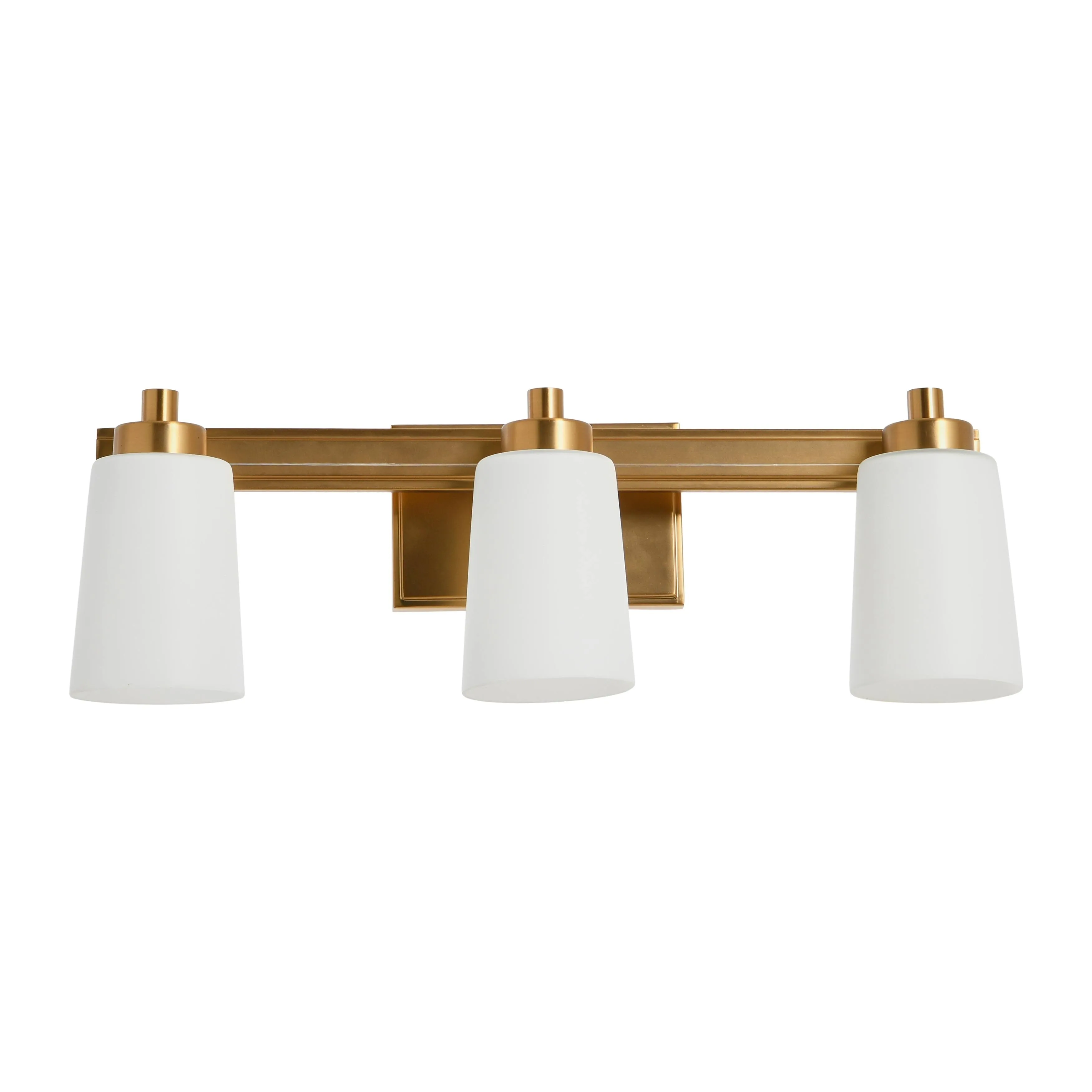 Sullivan Park - Frosted Glass and Metal 3-Light Vanity Light, Brushed Gold