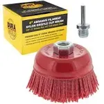 4&#034; Abrasive Filament Nylon Bristle Cup Brush, Sanding Scuffing, 5/8&#034; Thread