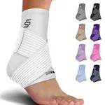 Sleeve Stars Ankle Brace for Plantar Fasciitis Relief, Ankle Wrap & Ankle Brace for Women & Men w/ Ankle Support Strap for Sprained Ankle & Heel Protectors Sleeve, Heel Brace for Heel Pain (Single/Dark Purple)