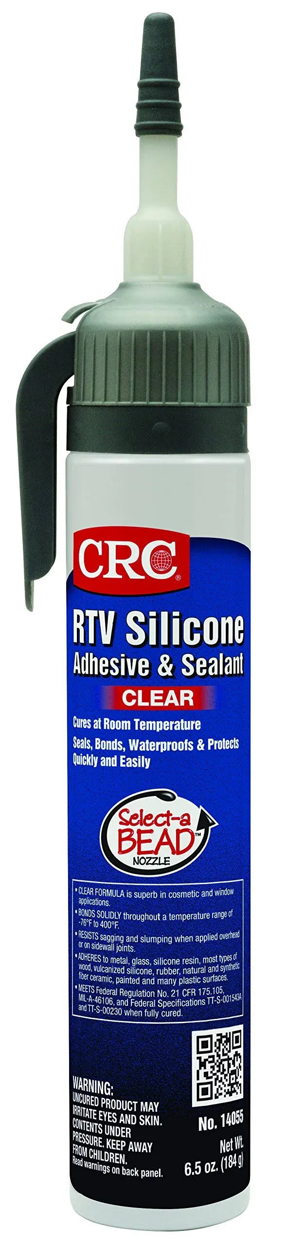 CRC RTV Silicone Sealant 14055 – 6.5 Wt Oz., Clear, General Purpose Barely Visible Gasket Sealant