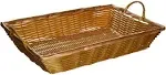 Winco PWBN-16B 16-Inch by 11-Inch by 3-Inch Rectangular Woven Basket with Handles,Medium