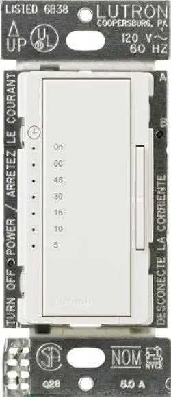 Lutron Maestro Fan Timer - Snow White (MA-T51-SW)