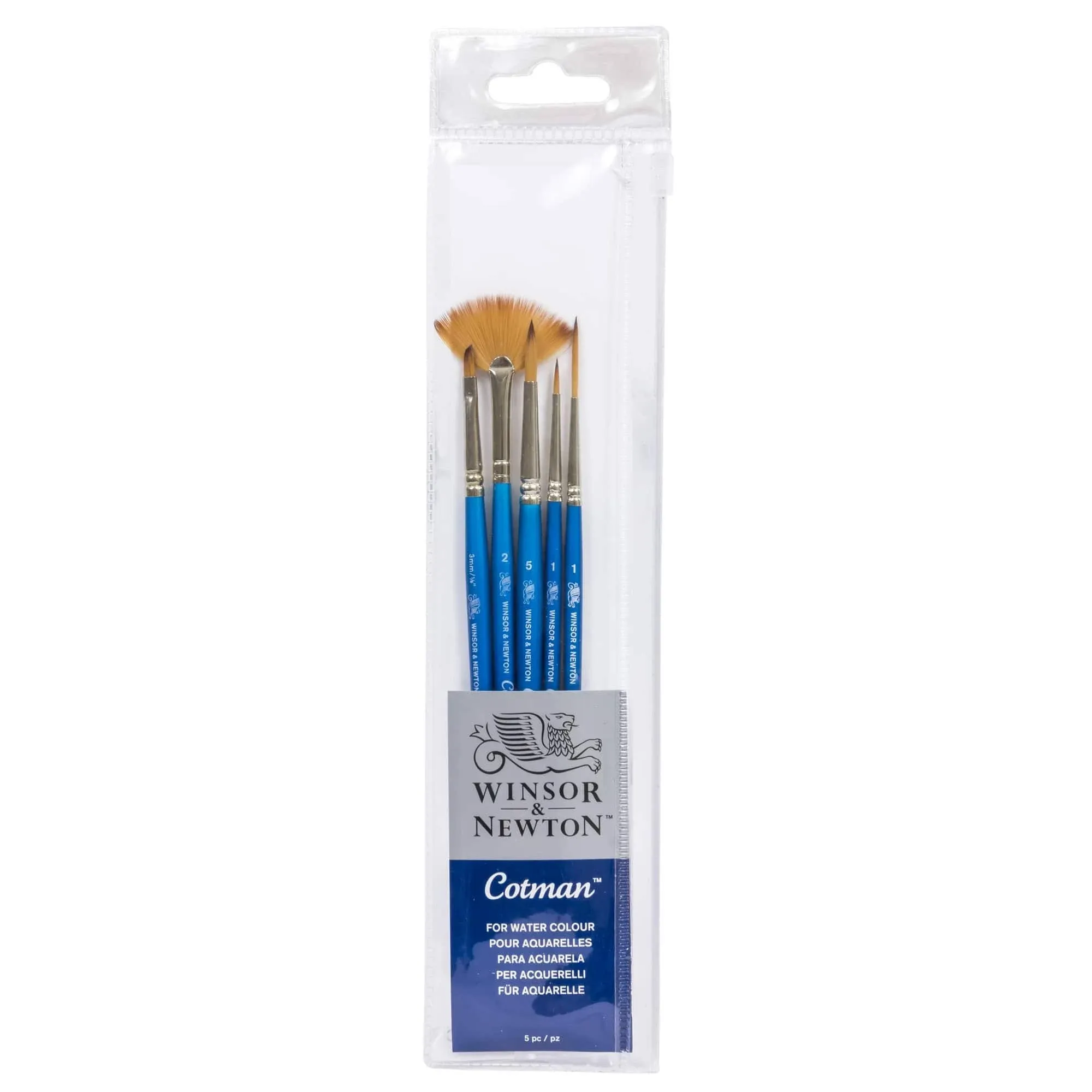 Winsor & Newton Cotman Watercolor Brush Set - Set C, Set of 5, Short Handle