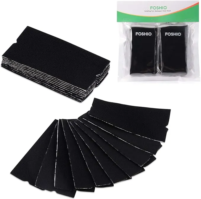 FOSHIO 20pcs Black Standard Pre-Cut Self-Adhesive Squeegee Fabric Felt ...