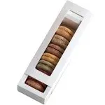 Macaron Boxes for 6 to 7 White with Clear Display Window 25 pieces Macarons C...