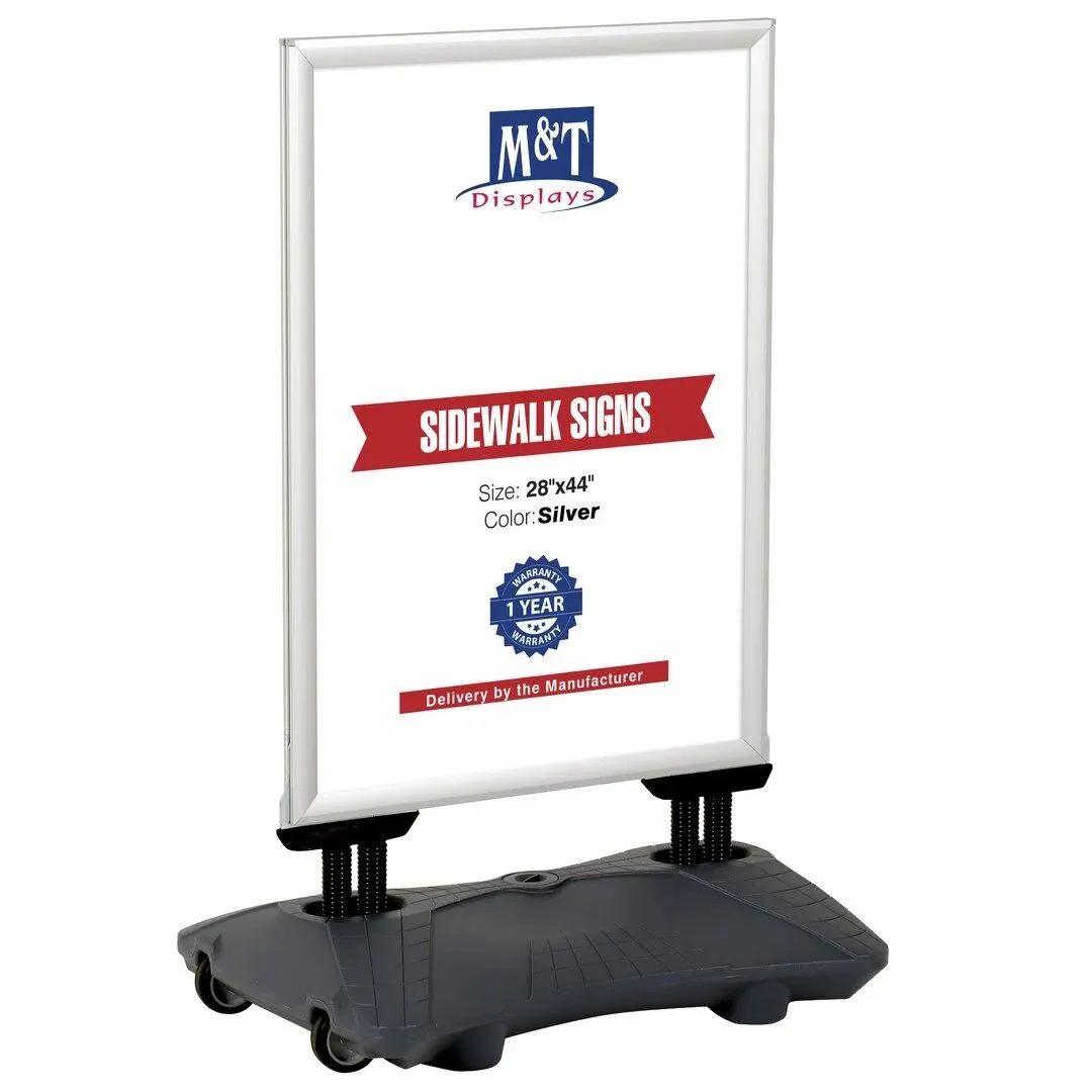 MT Displays Weather Wind Resistant Outdoor Pavement Sidewalk Sign Holder 30x40 Inch Black