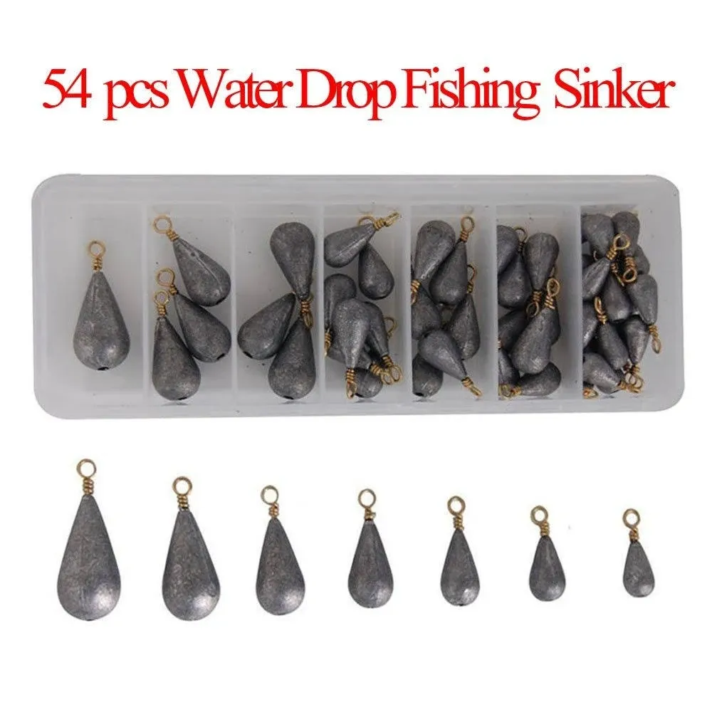 AGOOL Bass Casting Sinkers Set with Fishing Box Fishing Sinker with Ring Carp ...