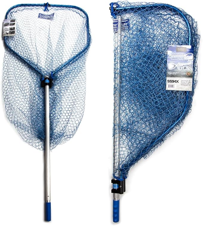 StowMaster SS94X Saltwater Series Precision Landing Net, Silver/Blue