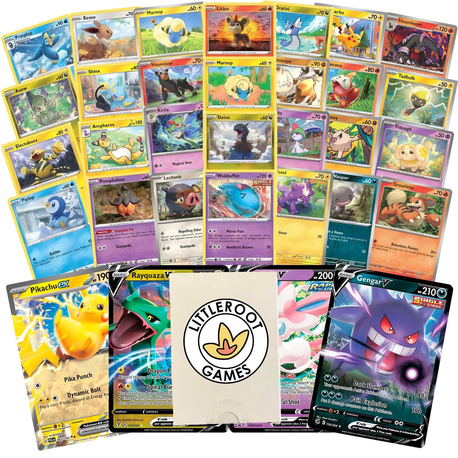 Littleroot Games - Ultra Rare Starter Bundle - 50 Authentic Cards - Trading Cards for Boys & Girls - Card Collection Starter Kit - 5 Holo Cards & 1